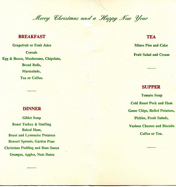 Xmas 63 Menu